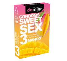 Презервативы для орального секса DOMINO Sweet Sex с ароматом манго - 3 шт.