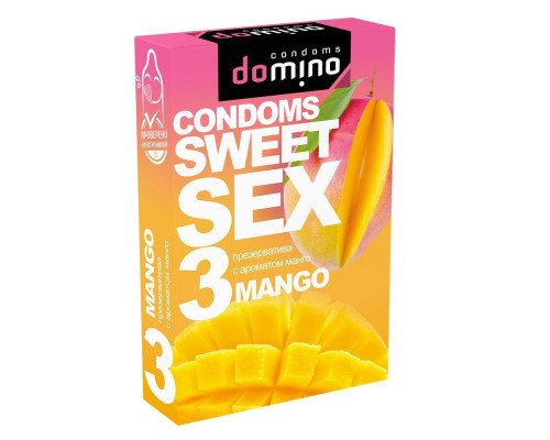 Презервативы для орального секса DOMINO Sweet Sex с ароматом манго - 3 шт.