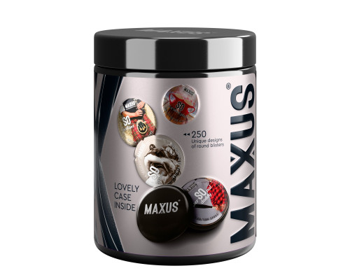 Черные утолщенные презервативы MAXUS Extra Strong с железным кейсом - 15 шт.