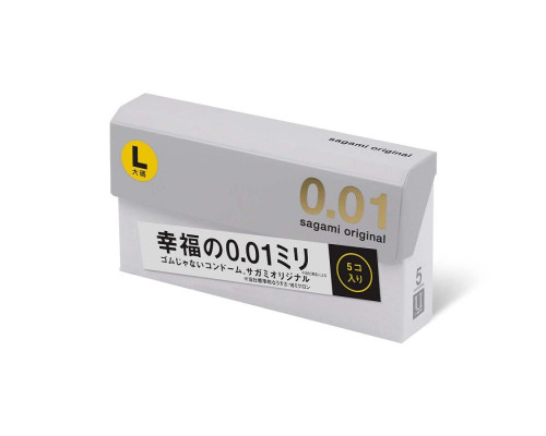 Презервативы Sagami Original 0.01 L-size увеличенного размера - 5 шт.
