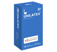 Классические презервативы Unilatex Natural Plain - 12 шт. + 3 шт. в подарок