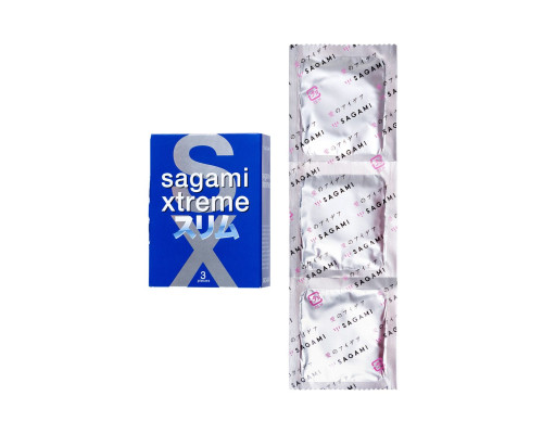 Розовые презервативы Sagami Xtreme Feel Fit 3D - 3 шт.