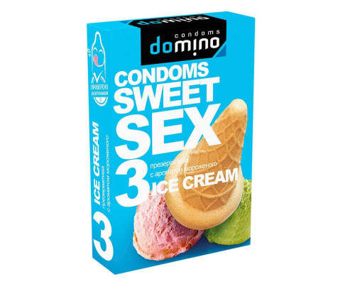 Презервативы для орального секса DOMINO Sweet Sex с ароматом мороженого - 3 шт.