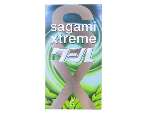 Презервативы Sagami Xtreme Mint с ароматом мяты - 10 шт.