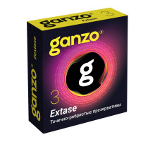 Презервативы анатомической формы с точечной и ребристой структурой Ganzo Extase - 3 шт.