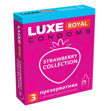 Презервативы с ароматом клубники LUXE Royal Strawberry Collection - 3 шт.