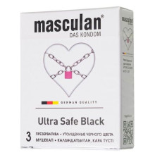 Ультрапрочные презервативы Masculan Ultra Safe Black - 3 шт.