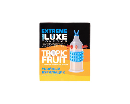 Стимулирующий презерватив «Убойный бурильщик» с ароматом тропических фруктов - 1 шт.