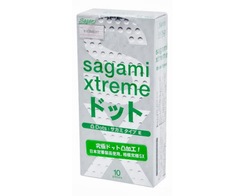 Презервативы Sagami Xtreme Type-E с точками - 10 шт.