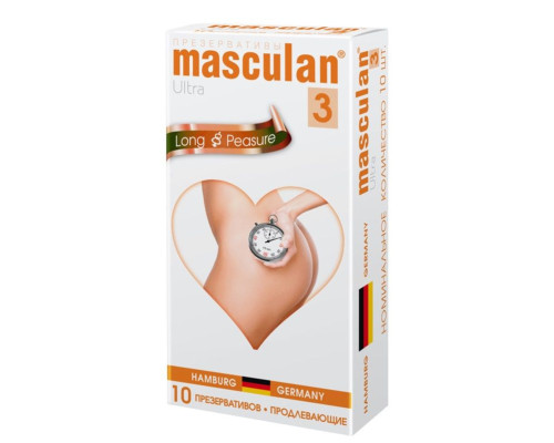 Презервативы Masculan Long Pleasure с продлевающим эффектом - 10 шт.