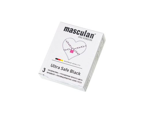 Ультрапрочные презервативы Masculan Ultra Safe Black - 3 шт.