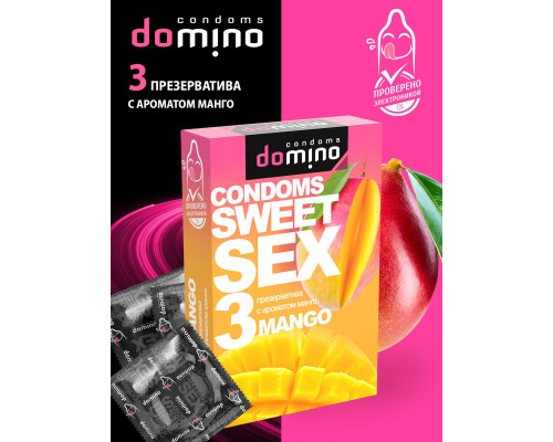 Презервативы для орального секса DOMINO Sweet Sex с ароматом манго - 3 шт.