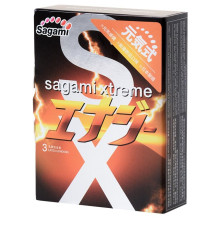 Презервативы Sagami Xtreme Energy с ароматом энергетика - 3 шт.