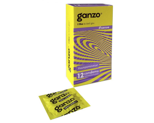 Тонкие презервативы для большей чувствительности Ganzo Sence - 12 шт.