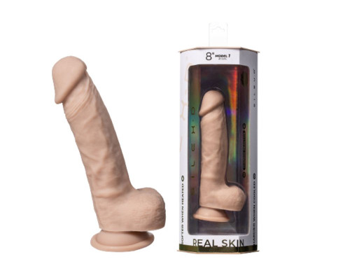 Телесный фаллоимитатор на присоске Real Skin Model 1 - 21 см.