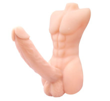 Телесный мини-торс с фаллосом Monster Dick