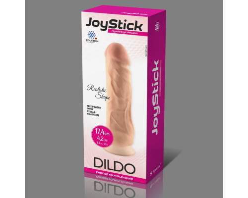 Телесный фаллоимитатор JoyStick на присоске - 17,4 см.