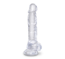 Прозрачный фаллоимитатор 8  Cock with Balls - 22,2 см.