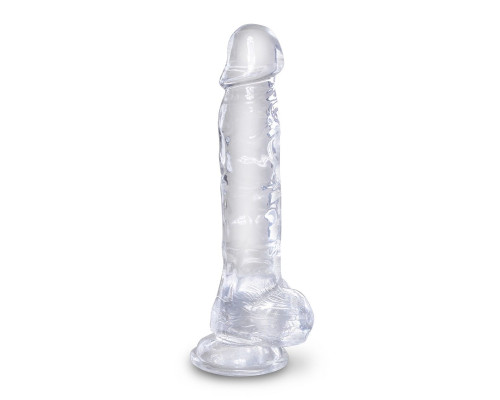 Прозрачный фаллоимитатор 8  Cock with Balls - 22,2 см.