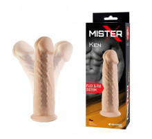 Телесный фаллоимитатор на присоске с гибким хребтом Ken