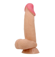 Телесный фаллоимитатор с эффектом скользящей кожи - 19,4 см.