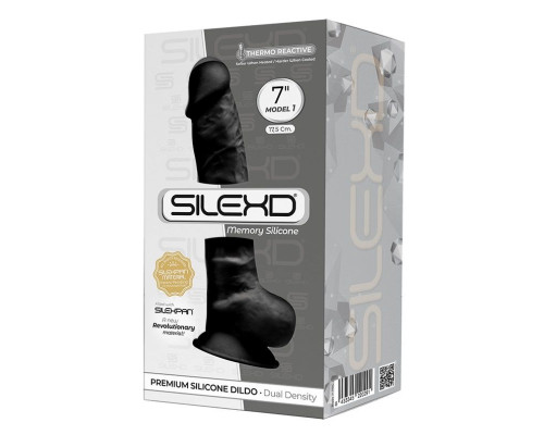 Черный фаллоимитатор на присоске MODEL 1 - 17,5 см.