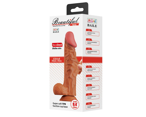 Карамельный фаллоимитатор-реалистик Buraq на присоске - 24 см.