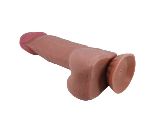 Фаллоимитатор с эффектом скользящей кожи - 21,8 см.