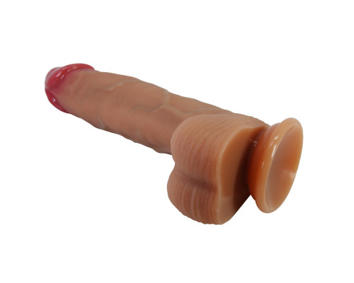 Телесный фаллоимитатор из жидкого силикона Orton - 23,5 см.
