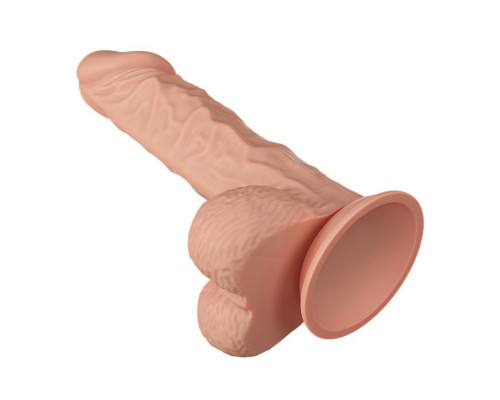Телесный фаллоимитатор-реалистик Buraq на присоске - 24 см.