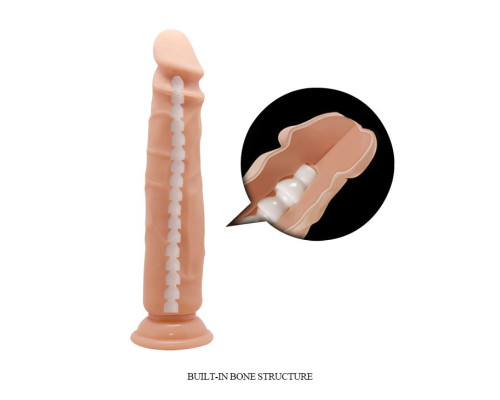 Телесный фаллоимитатор на присоске Alcmene с внутренним хребтом - 25 см.