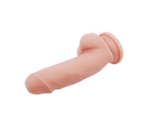 Телесный фаллоимитатор-реалистик на присоске - 18 см.