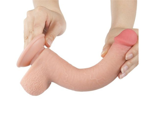 Телесный фаллоимитатор 9 Sliding Skin Dual Layer Dong - 22 см.