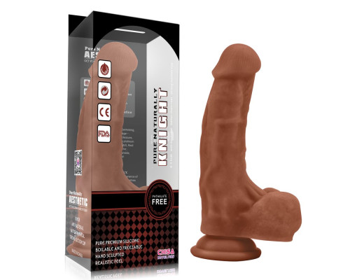 Коричневый фаллоимитатор Knight - 18,2 см.