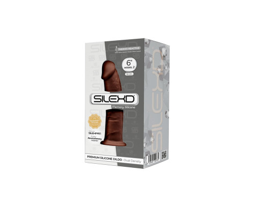 Коричневый фаллоимитатор SILEXD Model 2 - 15 см.