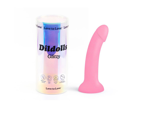 Фаллоимитатор из жидкого силикона Dildolls Glitzy - 17,6 см.