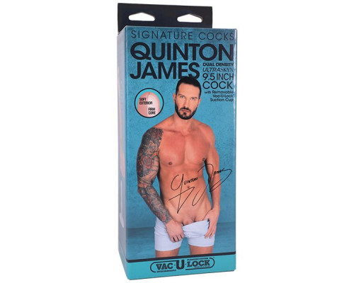 Телесный фаллоимитатор на съемной присоске Quinton James Signature Cocks - 24,1 см.