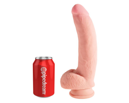 Телесный фаллоимитатор на присоске 10  Triple Density Cock with Balls - 26,7 см.