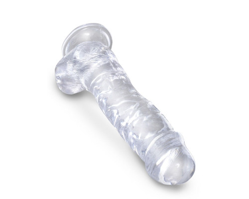 Прозрачный фаллоимитатор 8  Cock with Balls - 22,2 см.