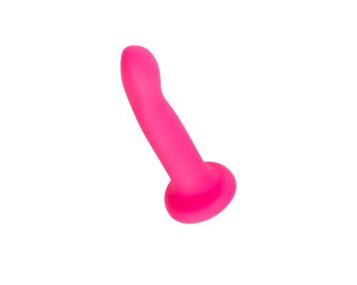 Ярко-розовый, светящийся в темноте фаллоимитатор Sam Glow - 17 см.