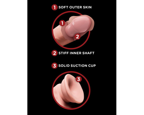 Телесный фаллоимитатор на присоске 6 Triple Density с подвижной мошонкой - 15,2 см.