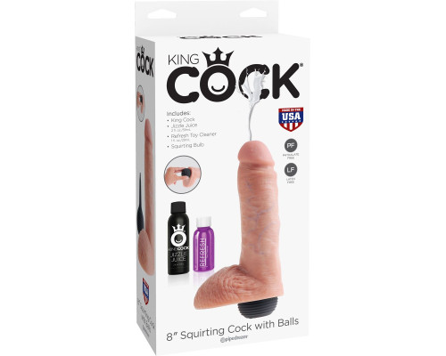 Реалистичный фаллоимитатор с эффектом семяизвержения Squirting Cock with Balls - 20,3 см.