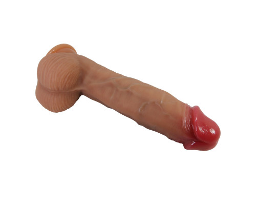 Телесный фаллоимитатор из жидкого силикона Orton - 23,5 см.