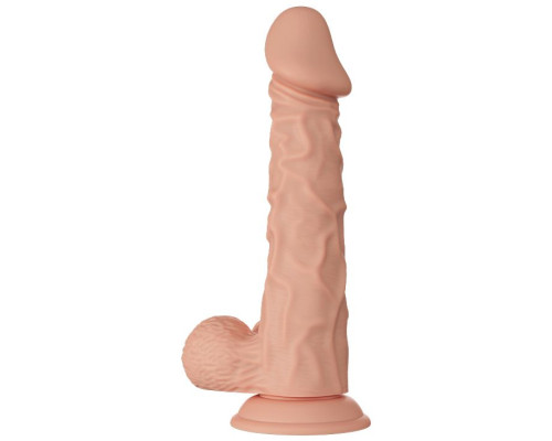 Телесный фаллоимитатор-реалистик Buraq на присоске - 24 см.