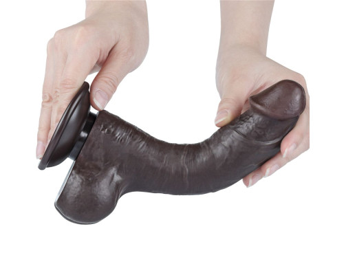 Коричневый фаллоимитатор-реалистик 8 Sliding Skin Dual Layer Dong - 20 см.