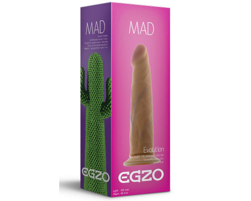 Телесный фаллоимитатор без мошонки Mad Cactus - 18,5 см.