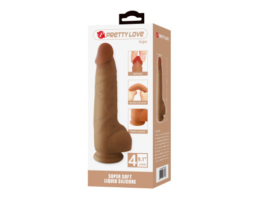 Телесный фаллоимитатор из жидкого силикона Najm - 23,2 см.