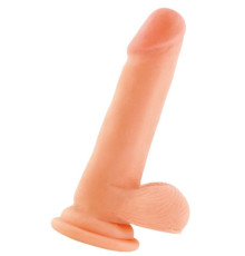 Телесный фаллоимитатор-реалистик на присоске - 18,3 см.