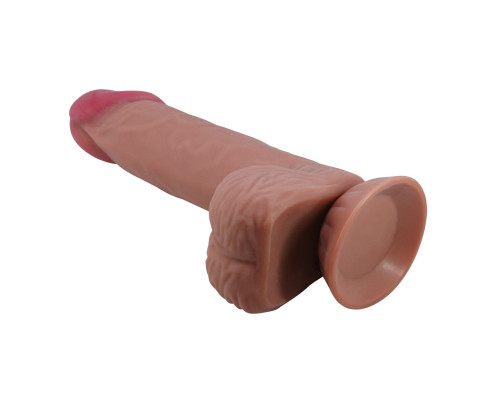 Фаллоимитатор-мулат с эффектом скользящей кожи - 20,6 см.
