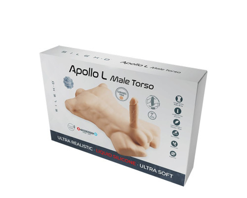 Карамельный мужской торс с фаллоимитатором SILEXD Apollo L 7